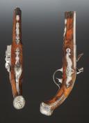 Photo 5 : PAIRE DE PISTOLETS D'ARÇON DE TYPE CIVIL - Brescia - Italie. République de Venise, règne du Doge Paolo Renier, vers 170. 34611