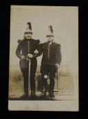 PHOTO POSTCARD: TWO CUIRASSIERS ON THE FOOT, Third Republic. 27873-12