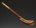 OPIUM PIPE IN WOOD AND BRASS, First half of the 19th century. 33715