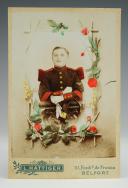 LARGE BUSINESS CARD PHOTO IN COLOR : CORPORAL OF THE 23rd REGIMENT OF CUIRASSIERS, Third Republic. 27873-13
