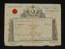 Infanterie. CONGÉ MILITAIRE ABSOLU DÉLIVRÉ À JEAN GALDERICK MIOT, tambour major de la Compagnie de l'Etat-Major au Régiment de Poitou, 11 août 1790. 18908-2