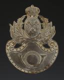 PLAQUE DE SHAKO TROUPE DE CHASSEURS DE LA GARDE NATIONALE, modèle 1816, Restauration. 32797