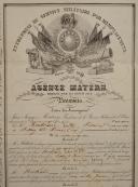 Photo 2 : CONTRAT ENTRE LA BOURSE MILITAIRE DE L'OISE ET BERTRAND Victor Jean Baptiste, classe 1844, signé le 27 mars 1846. 18999-18
