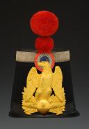 Photo 4 : SHAKO D'OFFICIER SUBALTERNE DE LA GARDE DE CLERMONT (dans l'Oise), Présidence de Louis-Napoléon Bonaparte. 32343R