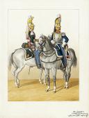1830. Cuirassiers. Maréchal des Logis-Trompette, Adjudant Sous-Officier (3e Régiment - de Bordeaux).
