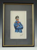 APPOINTÉ D'UN BATAILLON DE FUSILIERS DE GENÈVE, 1914, SUISSE : Gouache originale en couleurs signée Gaudet, Fin 19ème siècle - Début XXème siècle. 21673-13
