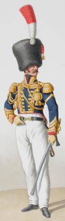 Photo 2 : 1824. Garde Royale. Artillerie à Cheval. Maréchal des Logis-Trompette, Trompette.
