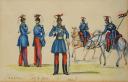 Photo 2 : DEUX GOUACHES NON SIGNÉES : Lancier et chasseurs d'Afrique Monarchie de Juillet, époque fin XIXème siècle. 28282-1R