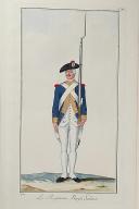 Photo 1 : Nicolas Hoffmann, Régiment d'Infanterie (Royal Suédois), au règlement de 1786.