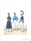 Photo 1 : 1820. Carabiniers de Monsieur. Officier, Maréchal des Logis-Chef, Maréchal des Logis-Trompette.