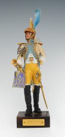 Photo 1 : MARCEL RIFFET - TRUMPET OF THE DRAGONS OF THE IMPERIAL GUARD FIRST EMPIRE: dressed figurine, 20th century. 26427