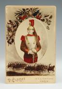 COLOR BUSINESS CARD PHOTO: CUIRASSIER OF THE 13th REGIMENT, Third Republic. 27873-15