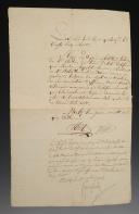 CERTIFICATE OF PROFICIENCY IN "VETERINARY ART" AWARDED TO HYPPOLITE LEMAIRE, Second Lieutenant in the 1st Battalion of the Train, on August 25, 1814. 18999-24