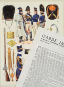 Photo 2 : L'ARMÉE FRANÇAISE Planche N° 23 : "GRENADIERS À CHEVAL DE LA GARDE - 1804-1815" par Lucien ROUSSELOT et sa fiche explicative.