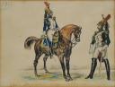 Photo 2 : TWO UNSIGNED GOUACHES: Dragoons of the Imperial Guard First Empire. Late 19th century period. 28282-2R