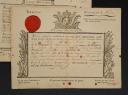 Photo 2 : Dragons. DEUX CONGÉS MILITAIRES ABSOLUS DÉLIVRÉS À JEAN PERRIN, du Régiment de Provence en 1774 et du Régiment du Mestre de Camp Général en 1777. 18908-4