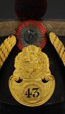 Photo 3 : Anglais  SENIOR OFFICER'S SHAKO OF FUSILIERS OF THE 43rd INFANTRY REGIMENT, model 1830, July Monarchy. 27281