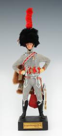 Photo 1 : MARCEL RIFFET - FIRST EMPIRE HUSSARD OFFICER: dressed figurine, 20th century. 26438
