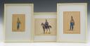 THREE UNSIGNED GOUACHES: Hussars Revolution-Consulate. Late 19th century period. 28282-3R