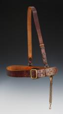 LEATHER OFFICER'S BELT WITH BRACKETS, Third Republic. 29157