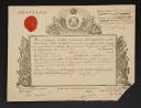 Infantry. ABSOLUTE MILITARY DISCHARGE ISSUED TO LOUIS BONNET, sergeant of the Berteville Company in the Bourgogne Regiment, September 27, 1779. 18908-5