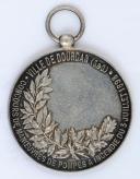 Photo 2 : MÉDAILLE EN ARGENT, CONCOURS DE MANŒUVRES DE POMPES À INCENDIE, 3 JUILLET 1898, VILLE DE DOURDAN, Troisième République.