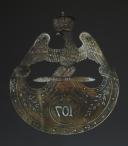 Photo 2 : SHAKO PLATE OF THE 107TH LINE INFANTRY REGIMENT, type 1812, First Empire (1814-1815). 28015