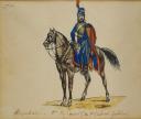 Photo 2 : TROIS GOUACHES NON SIGNÉES : Hussards Révolution-Consulat. Époque fin XIXème siècle. 28282-3R