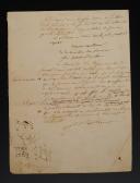 Photo 2 : LETTRE ADRESSÉE AU MARÉCHAL MINISTRE DE LA GUERRE DE LA PART DE ALEXANDRE LOUIS JOSEPH BRUNEL, POUR UNE DEMANDE DE PENSION COMPLÉMENTAIRE, non datée. 18999-22