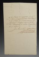 Photo 2 : Armée de l'Ouest, 1801.  LETTRE AUTOGRAPHE SIGNÉE BERNADOTTE, Conseiller d'Etat, Général en Chef, AU MINISTRE DE LA GUERRE : demande de renfort d'officiers d'état-major, 29 nivôse an 9 (19 janvier 1801). 18910-66