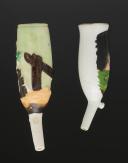 Photo 4 : TWO POLYCHROME PORCELAIN PIPE BOWLS, Late 19th Century. 29246-47