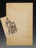 LETTRE SIGNÉE DU MARÉCHAL LAURISTON, Ministre de la Maison du Roi, POUR UNE DEMANDE DE CORDON À L'ATTENTION DE Mr FLEURY, médecin en chef de l'hôpital de la Marine à Toulon, 28 mai 1824, Restauration. 29865