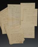 ENSEMBLE DE NEUF LETTRES AUTOGRAPHES SIGNÉES M. DE SÉZILLE, chef de bataillon d'artillerie, AU COMMANDANT D'ARMES DE PLACE DE GRAVE, datées de janvier à avril 1814, ET UN TABLEAU DU CONSEIL DE DÉFENSE DE GRAVE. 18906-47