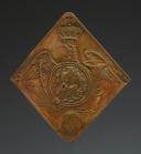 SHAKO PLATE OF THE LIGHT INFANTRY VOLTIGEURS OF THE 5th LINE INFANTRY REGIMENT, 1806 model, First Empire. 32577