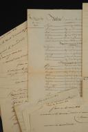 Photo 3 : ENSEMBLE DE NEUF LETTRES AUTOGRAPHES SIGNÉES M. DE SÉZILLE, chef de bataillon d'artillerie, AU COMMANDANT D'ARMES DE PLACE DE GRAVE, datées de janvier à avril 1814, ET UN TABLEAU DU CONSEIL DE DÉFENSE DE GRAVE. 18906-47