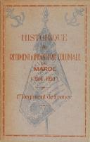 Photo 1 : " Historique du Régiment d'Infanterie coloniale du Maroc (1914-1930) " - 1er Régiment de France 