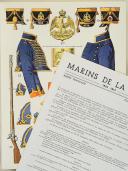 Photo 1 : L'ARMÉE FRANÇAISE Planche N° 31 : "MARINS DE LA GARDE - 1803-1815" par Lucien ROUSSELOT et sa fiche explicative.