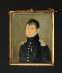 Photo 1 : SOUS-LIEUTENANT D'INFANTERIE LÉGÈRE : Portrait miniature, Premier Empire.
