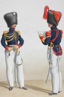 Photo 2 : 1830. Garde Royale. Régiment d'Artillerie. Lieutenant en Second, Maréchel des Logis-Fourrier.