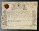 Photo 2 : Infanterie. Régiment de la Couronne. CONGÉ MILITAIRE ABSOLU DÉLIVRÉ À JACQUES JOSEPH PLUQUAIN, tambour major de la Compagnie de l'Etat-major au Régiment de la Couronne, 19 mars 1784. 18908-7