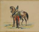 Photo 3 : QUATRE GOUACHES NON SIGNÉES : Cavalerie de la Monarchie de Juillet. Époque fin XIXème siècle. 28282-5