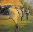Photo 3 : LUCIEN ROUSSELOT - 4th CUIRASSIER REGIMENT FIRST EMPIRE: Oil on cardboard, 20th century. 33188