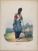 Photo 1 : BELLANGÉ - " Garde Royale. Grenadier à pied, Tenue de Route " - Gravure - n° 49 - Restauration