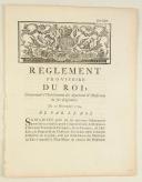 Photo 1 : RÈGLEMENT PROVISOIRE DU ROI, concernant l'habillement des appointés & musiciens de ses Régimens. Du 17 novembre 1784. 3 pages