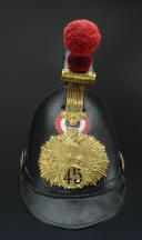 Photo 1 : TEST HELMET OF THE 45th LINE INFANTRY REGIMENT, type 1836, July Monarchy (1836-1837). 27256-12905