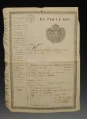 PASSPORT ISSUED ON August 12, 1824 to APOLLINAIRE MAGNON, coachman, residing in the commune of Le Touvet (Isère). 18901-10