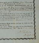 Photo 2 : ABSOLUTE LEAVE FOR René BERNARD, Corporal in the Roll Regiment, Malta, June 15, 1802. 18913-6