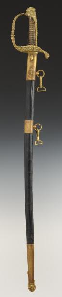 Photo 2 : NAVY OFFICER'S SWORD, model 1853 modified 1870, by the swordsmith BACKES ET DELACOURT, Third Republic. 32645