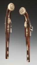 Photo 6 : PAIRE DE PISTOLETS ATTRIBUÉS AU CAPITAINE PERREY DU 13ème RÉGIMENT DE CAVALERIE, Premier Empire. 33735