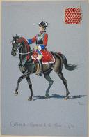 Photo 1 : Mac CARTHY - " Officier du Régiment de la Reine - 1750 " - aquarelle originale